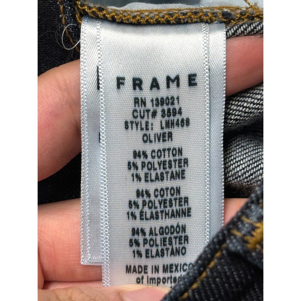 FRAME L Homme Slim Jeans Mens 33 x 28 Blue Slim Straight Stretch Denim Dark Wash - Picture 5 of 11